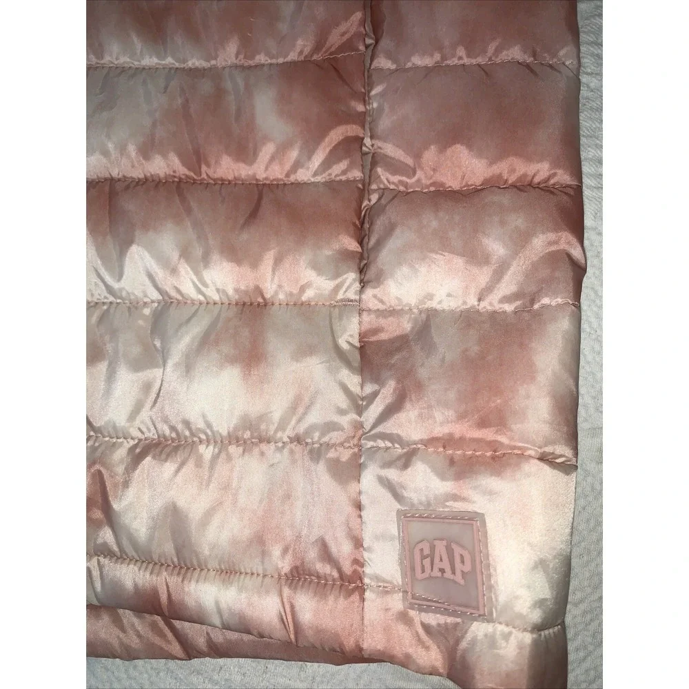 Gap Cold Control‎ Puffer Jacket Girls Size L (10) Pink Tie dye Full zip NWOT